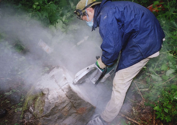 化石の野外調査の様子